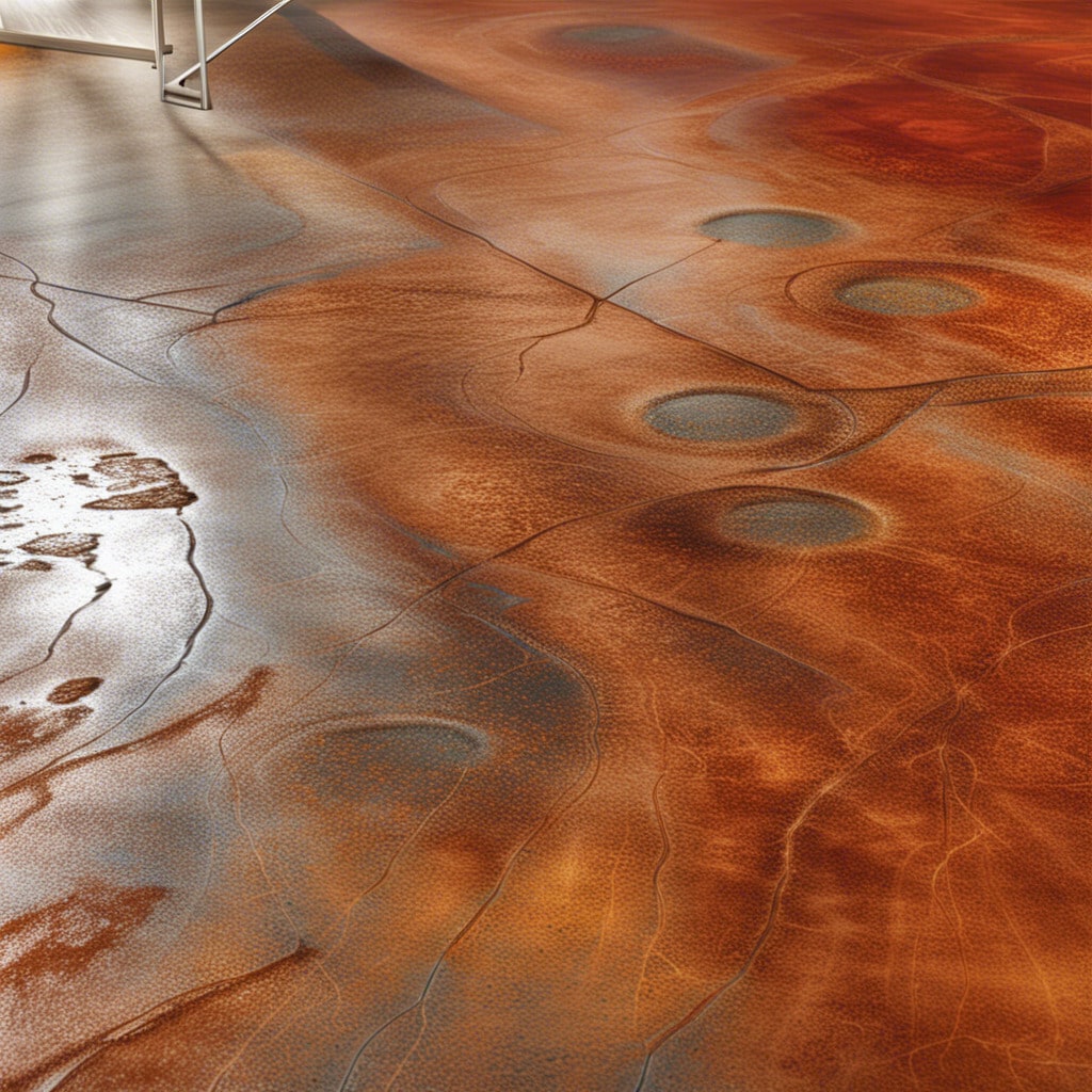 red stained concrete